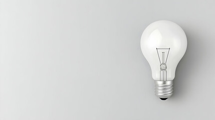White lightbulb idea concept, simple background, innovation