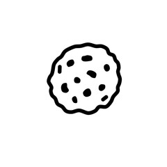 Cookies vector icon, minimalist line art. Food illustration, simple outline, bakery