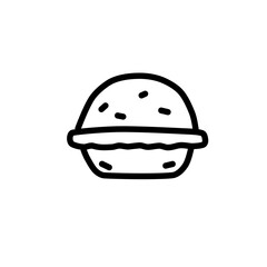 Fototapeta premium Pie vector icon, minimalist line art. Food illustration, simple outline, bakery