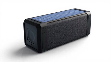 Obraz premium Solar-Powered Portable Speaker isolated on white background 
