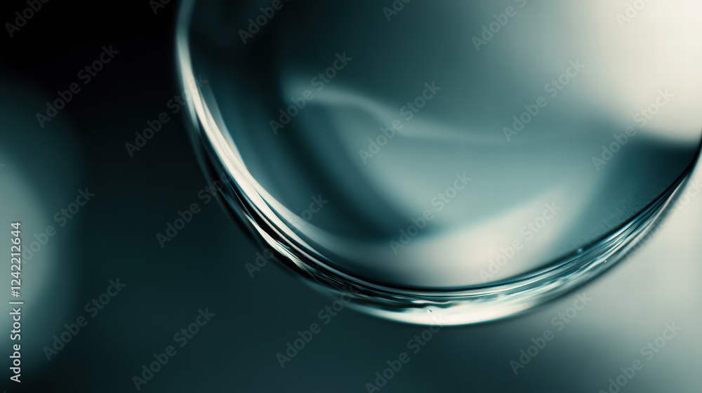 Aufkleber close up of contact lens showcasing its smooth surface and curvature, creating soft focus effect tha