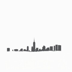 Obraz premium Construction worker in silhouette with a city skyline inside their head skyline silhouette 