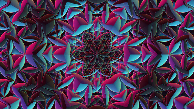 Bright color geometric flower.