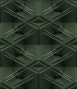 Futuristic armor green wall pattern.