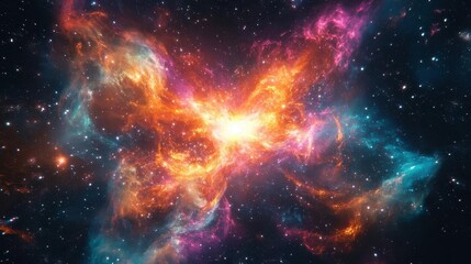 Cosmic Starbirth Explosion Swirling Nebula Universe Artwork
