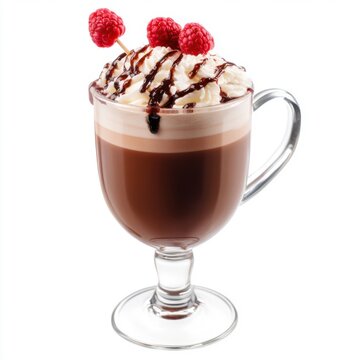 Sweet raspberry syrup mixed with mocha