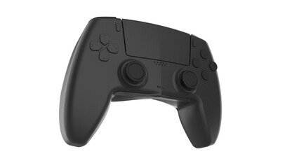 Black gamer joystick controller isolated on transparent background PNG © Jferson