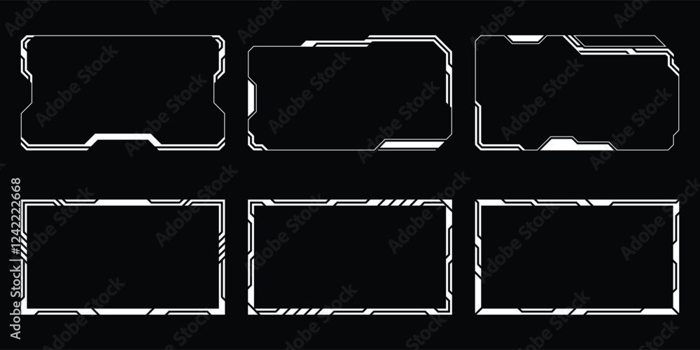 Poster sci-fi futuristic hud dashboard display virtual reality technology screen. user interface set. stati