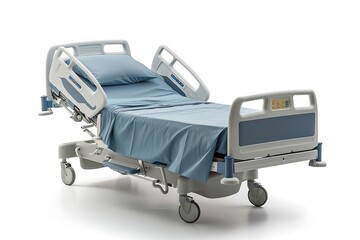 Hospital bed isolated on white background