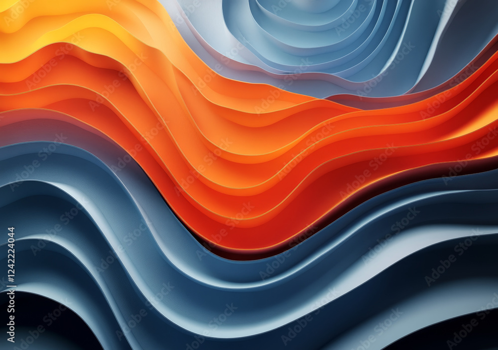 Poster abstract waves in vibrant colors create dynamic visual flow