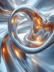 A photorealistic image of a metallic object with a reflective surface, showcasing intricate details and light. It exudes luxury and a futuristic vibe, ideal for premium products or tech ads.