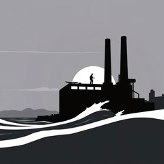 Obraz premium Dublin's skyline: a toast to the city with a pint of guinness skyline silhouette 
