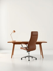 Fototapeta premium Minimalist office setup with a blurred background, office, office decor