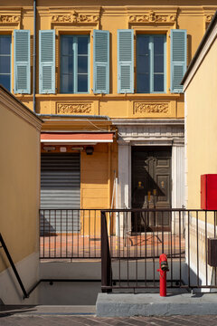Nice, France typical building with fire hydrant