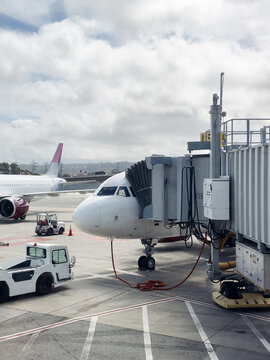 Airplane ready to board at the airport 