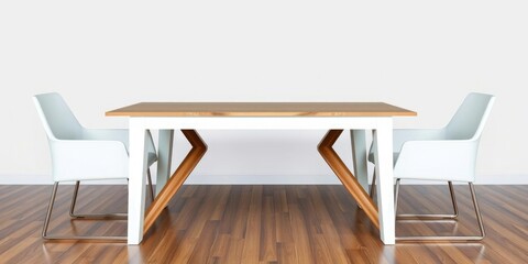 Modern wooden dining table with sleek design and white finish, furniture, contemporary