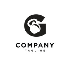 Letter G Kettlebell Logo Icon Vector