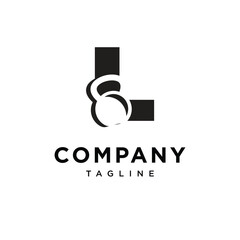 Letter L Kettlebell Logo Icon Vector