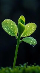 Obraz premium Dew sprouts after spring rain