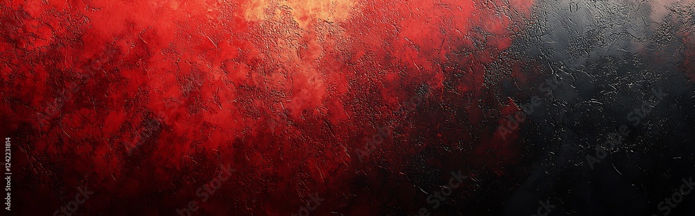 Poster a red and black gradient background with a grainy noise texture, creating an impactful and dramatic 