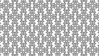 Seamless vector pattern in geometric ornamental style. Black and white pattern.