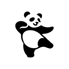 cute happy panda bear dancing