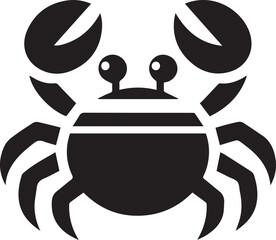Simple crab logo on black and white background