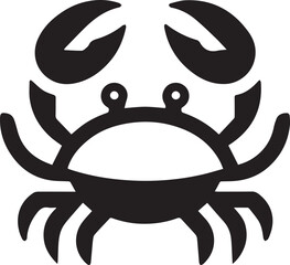 Simple crab logo on black and white background
