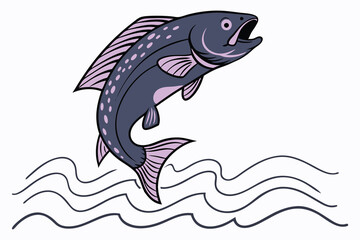 vector illustration of a cartoon fish