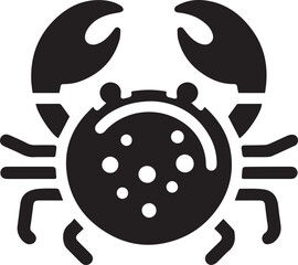 Simple crab logo on black and white background
