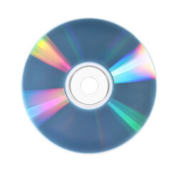 One shiny compact disc isolated on white