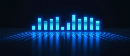 Fototapeta premium Glowing Neon Equalizer Bars in Dark Futuristic Space