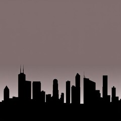 Obraz premium Sunset city skyline silhouette with a bold orange glow flat design idea skyline silhouette 