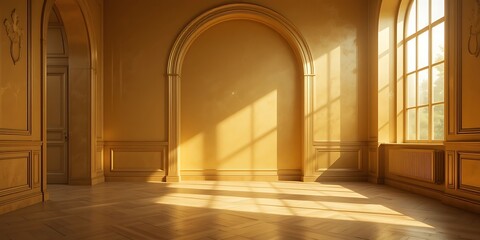 Sunlit Room Gold Accents Elegant Interior Design