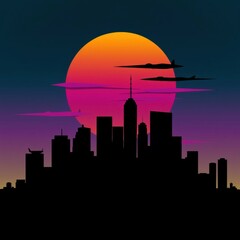 Fototapeta premium Montreal transparent layers gradient landmarks skyline skyline silhouette 