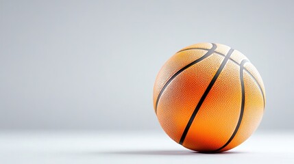 Obraz premium Orange basketball on gray background, studio shot