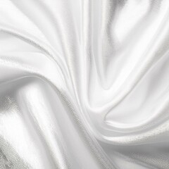Obraz premium White abstract background. White satin silk texture background. Beautiful soft wavy folds on the fabric. White elegant background.