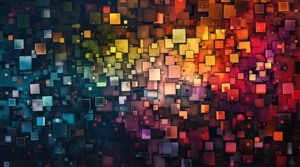 Colorful Abstract Background with Squares and Geometric Patterns