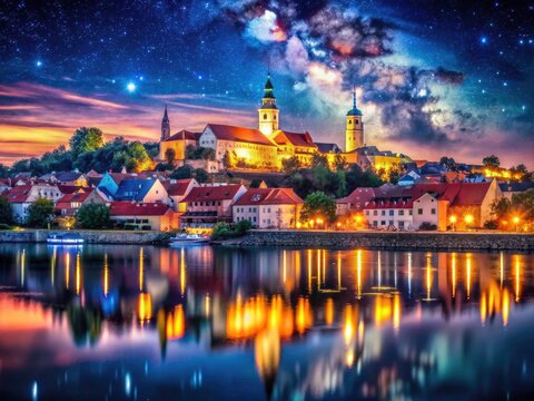 Stunning night photography captures Ilok's Danube-side beauty, with city lights illuminating the Croatian cityscape.