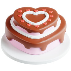 heart-shaped chocolate cake