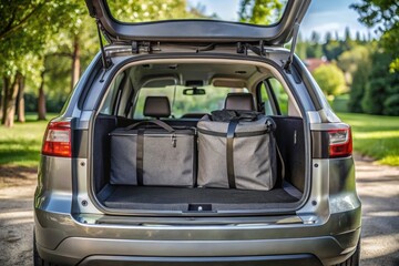 Top auto storage?  See candid photos of stylish black and gray car bags.
