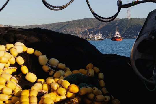 fishing nets on the pier.
