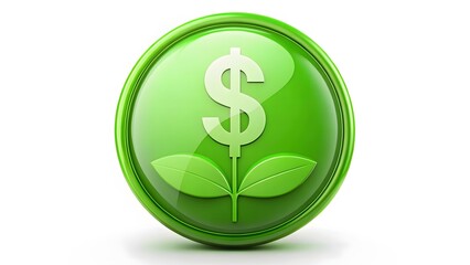 Obraz premium Green Dollar Sign Plant Icon