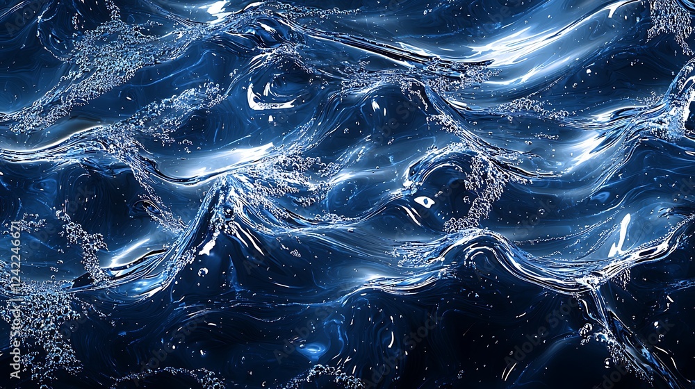 Poster a seamless texture of sparkling blue pool water with ripples, creating a tranquil and refreshing aqu