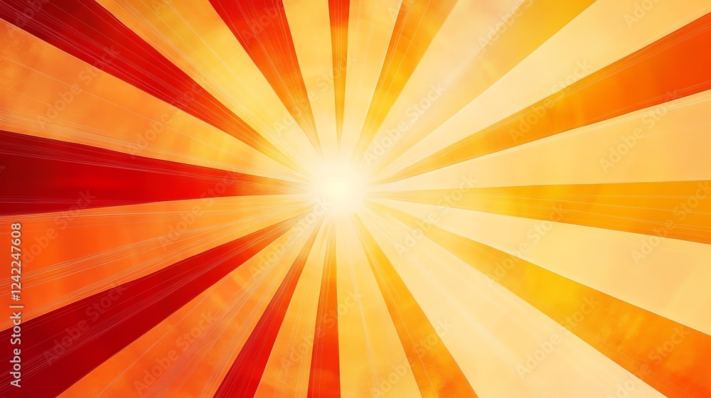 Poster bright rays of sunlight radiate from a central point creating a vibrant display of color and warmth 