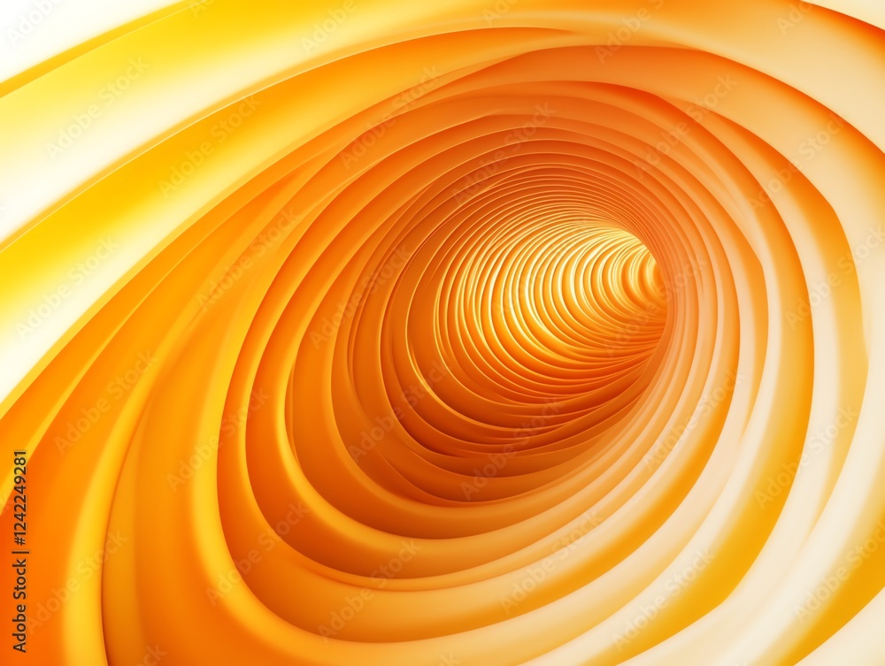 Poster abstract orange spiral pattern creates a mesmerizing visual effect in digital art representation