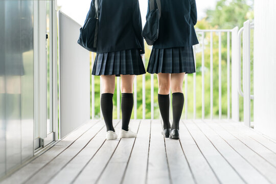 登校・下校・通学する小学生・中学生・高校生（後ろ姿・顔なし）
