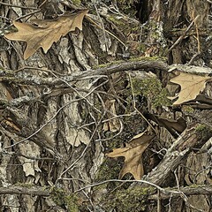 Mossy Oak Tree Hunting Camouflage Seamless Pattern Texture