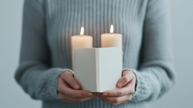 National Day of Unplugging concept. Journaling in a Cozy and Thoughtful Setting with Candlelight
