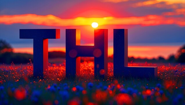 Sunset glow illuminating abstract artistic letters